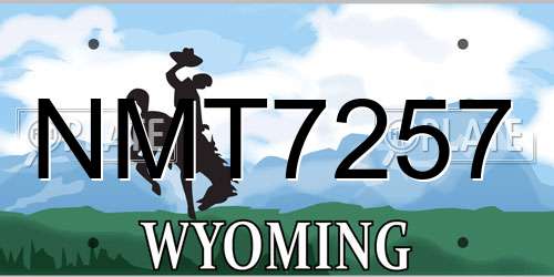NMT7257 Wyoming License Plate