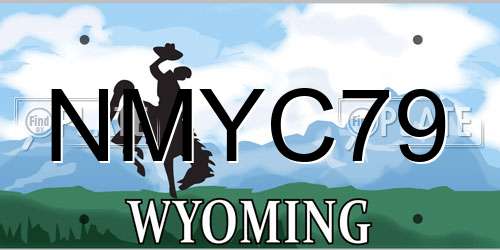 NMYC79 Wyoming License Plate