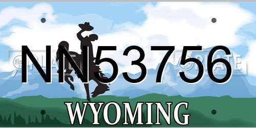 NN53756 Wyoming License Plate