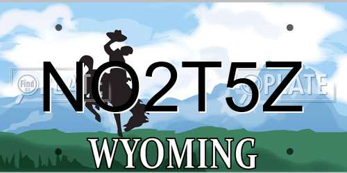 NO2T5Z Wyoming License Plate