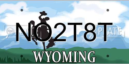 NO2T8T Wyoming License Plate