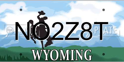 NO2Z8T Wyoming License Plate