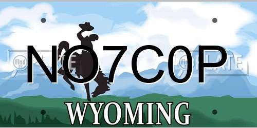 NO7C0P Wyoming License Plate