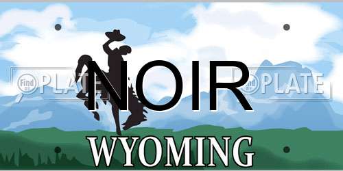 NOIR Wyoming License Plate