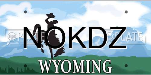 NOKDZ Wyoming License Plate