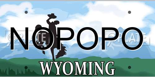 NOPOPO Wyoming License Plate