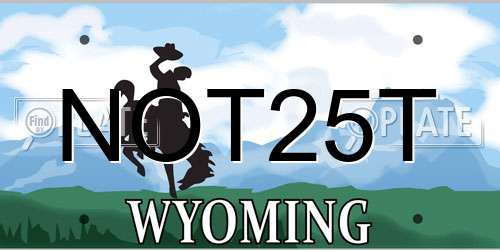 NOT25T Wyoming License Plate