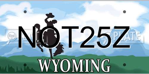NOT25Z Wyoming License Plate