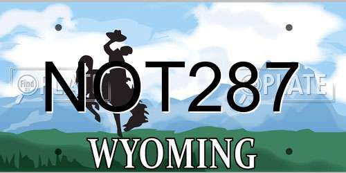 NOT287 Wyoming License Plate