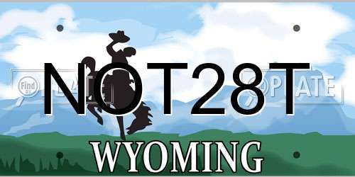 NOT28T Wyoming License Plate