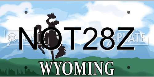NOT28Z Wyoming License Plate