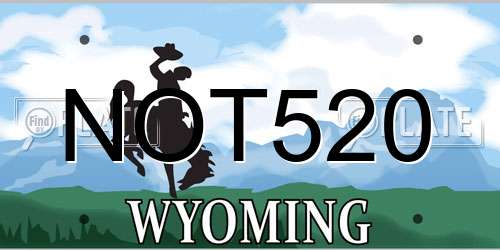 NOT520 Wyoming License Plate