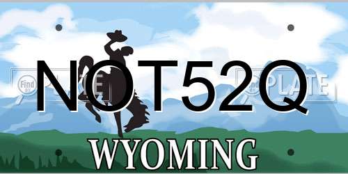 NOT52Q Wyoming License Plate