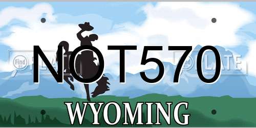 NOT570 Wyoming License Plate