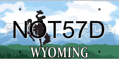NOT57D Wyoming License Plate