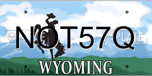 NOT57Q Wyoming License Plate