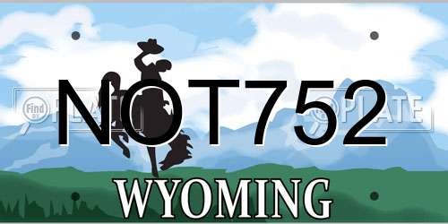NOT752 Wyoming License Plate