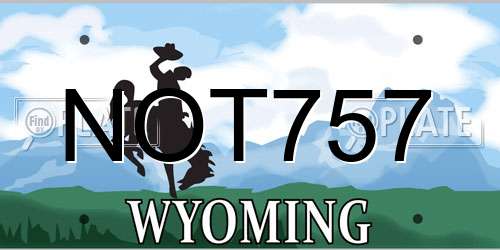 NOT757 Wyoming License Plate