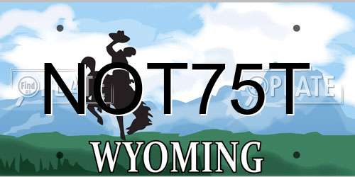 NOT75T Wyoming License Plate