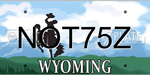 NOT75Z Wyoming License Plate