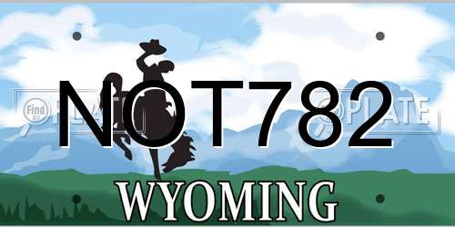 NOT782 Wyoming License Plate