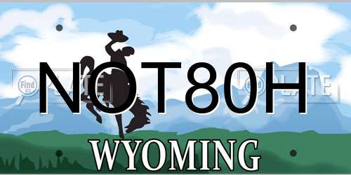 NOT80H Wyoming License Plate