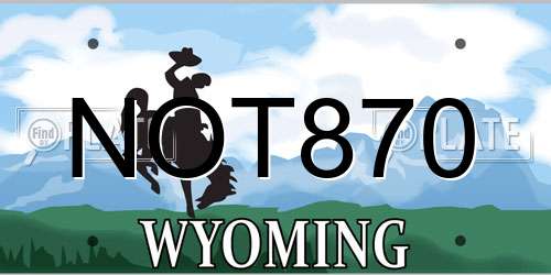 NOT870 Wyoming License Plate