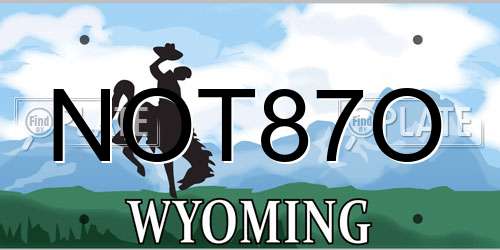 NOT87O Wyoming License Plate