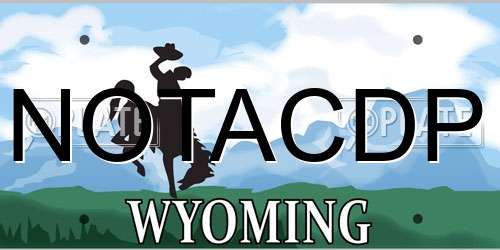 NOTACDP Wyoming License Plate