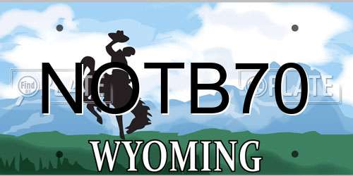NOTB70 Wyoming License Plate