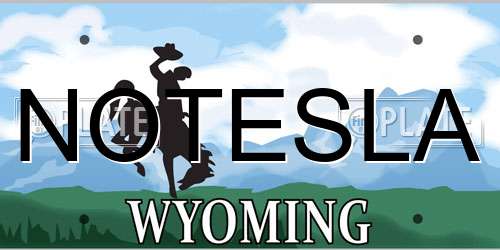 NOTESLA Wyoming License Plate