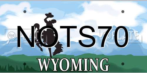 NOTS70 Wyoming License Plate