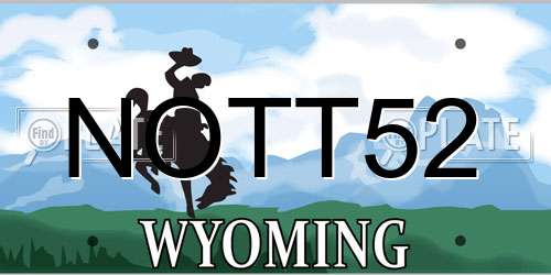 NOTT52 Wyoming License Plate
