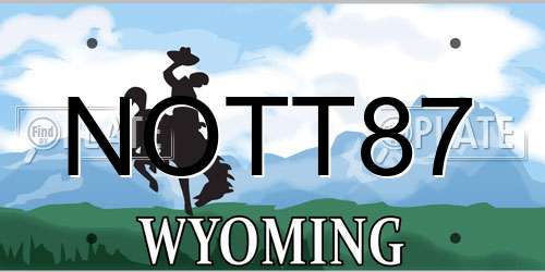 NOTT87 Wyoming License Plate