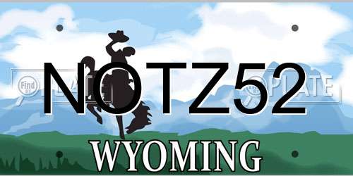 NOTZ52 Wyoming License Plate