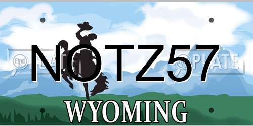 NOTZ57 Wyoming License Plate