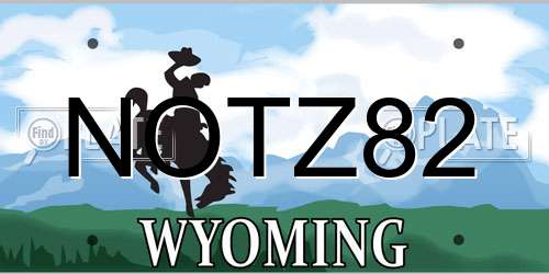 NOTZ82 Wyoming License Plate