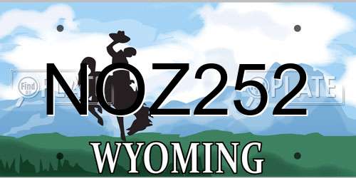 NOZ252 Wyoming License Plate