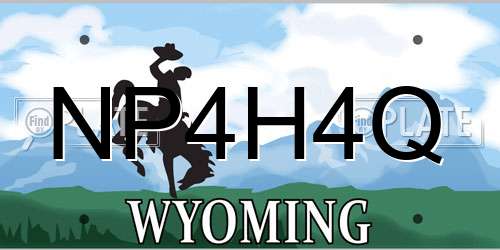 NP4H4Q Wyoming License Plate