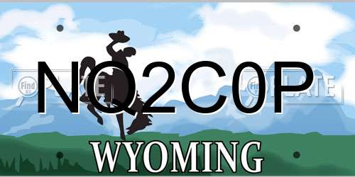 NQ2C0P Wyoming License Plate