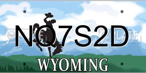 NQ7S2D Wyoming License Plate