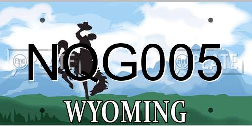 NQG005 Wyoming License Plate