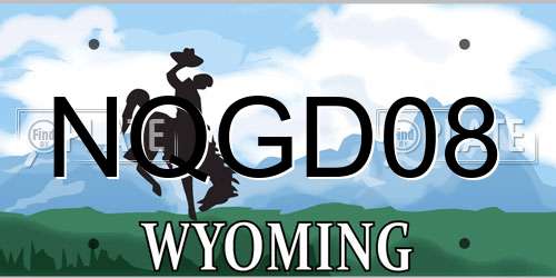NQGD08 Wyoming License Plate