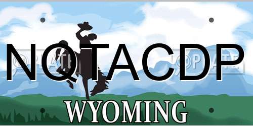NQTACDP Wyoming License Plate