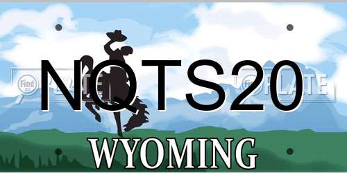NQTS20 Wyoming License Plate