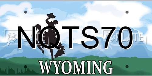 NQTS70 Wyoming License Plate