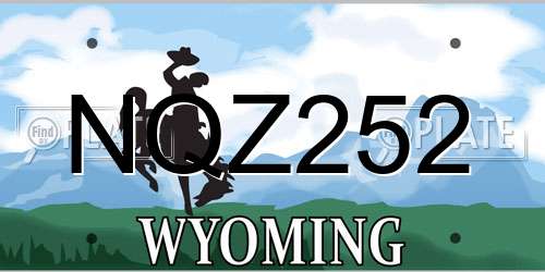 NQZ252 Wyoming License Plate