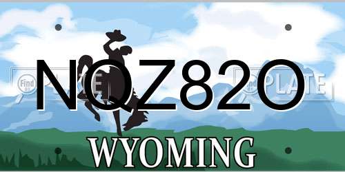 NQZ82O Wyoming License Plate