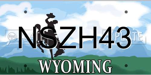 NSZH43 Wyoming License Plate