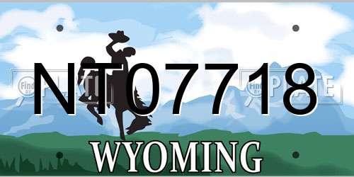 NT07718 Wyoming License Plate